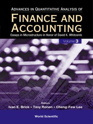 cover image of Advances In Quantitative Analysis of Finance and Accounting (Volume 3)